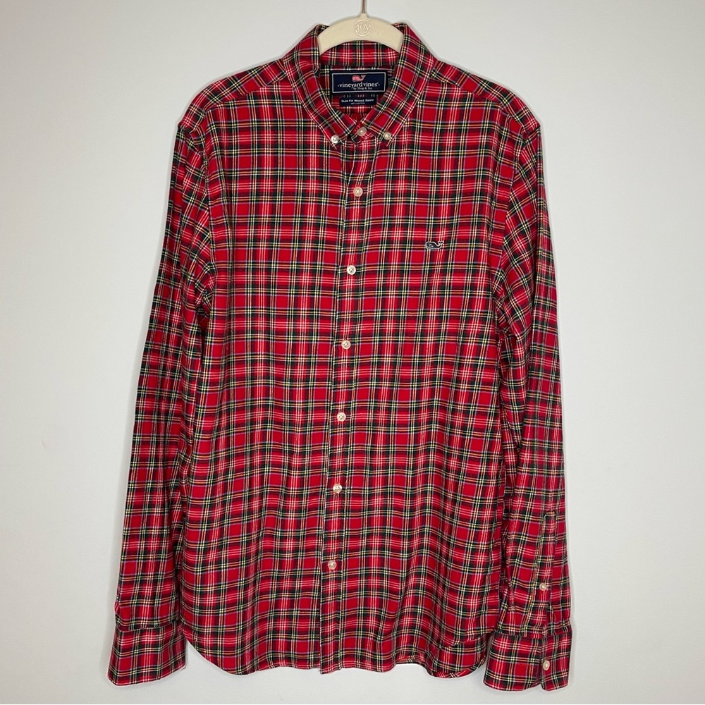 Vineyard Vines Men’s Button Down Cotton Flannel Slim Fit Whale Shirt Siz…